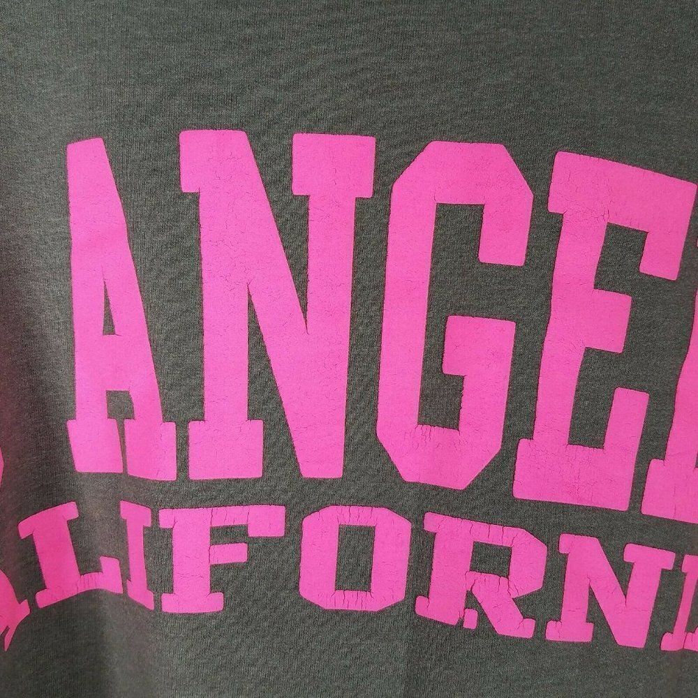 𝅺MIAMI Style Comfy Crewneck Sweatshirt Medium Los Angeles California Gray Pink - Picture 5 of 8